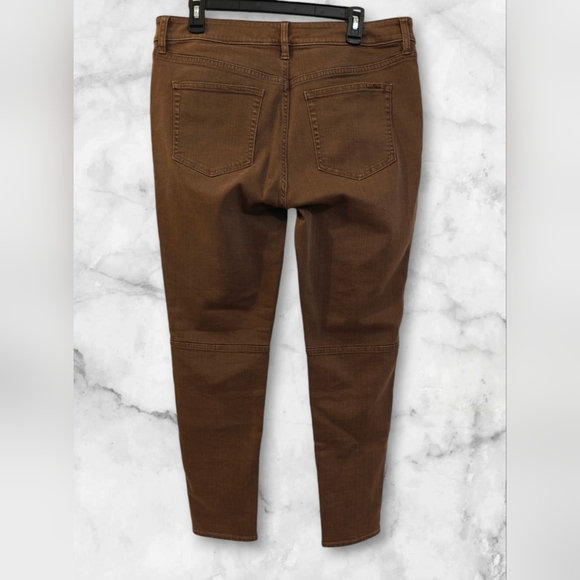 NWT Lauren Ralph Lauren Moto Pants Size 14 Brown Neutral - Picture 3 of 7